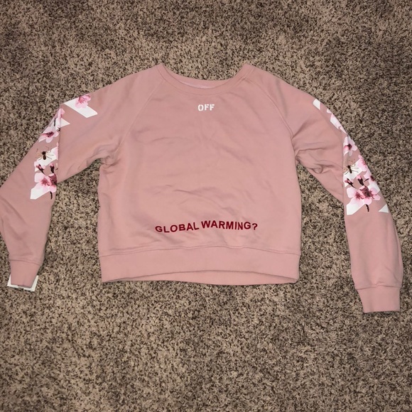 off white global warming crewneck